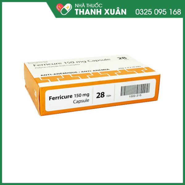 Ferricure 150mg trị tình trạng thiếu hụt sắt